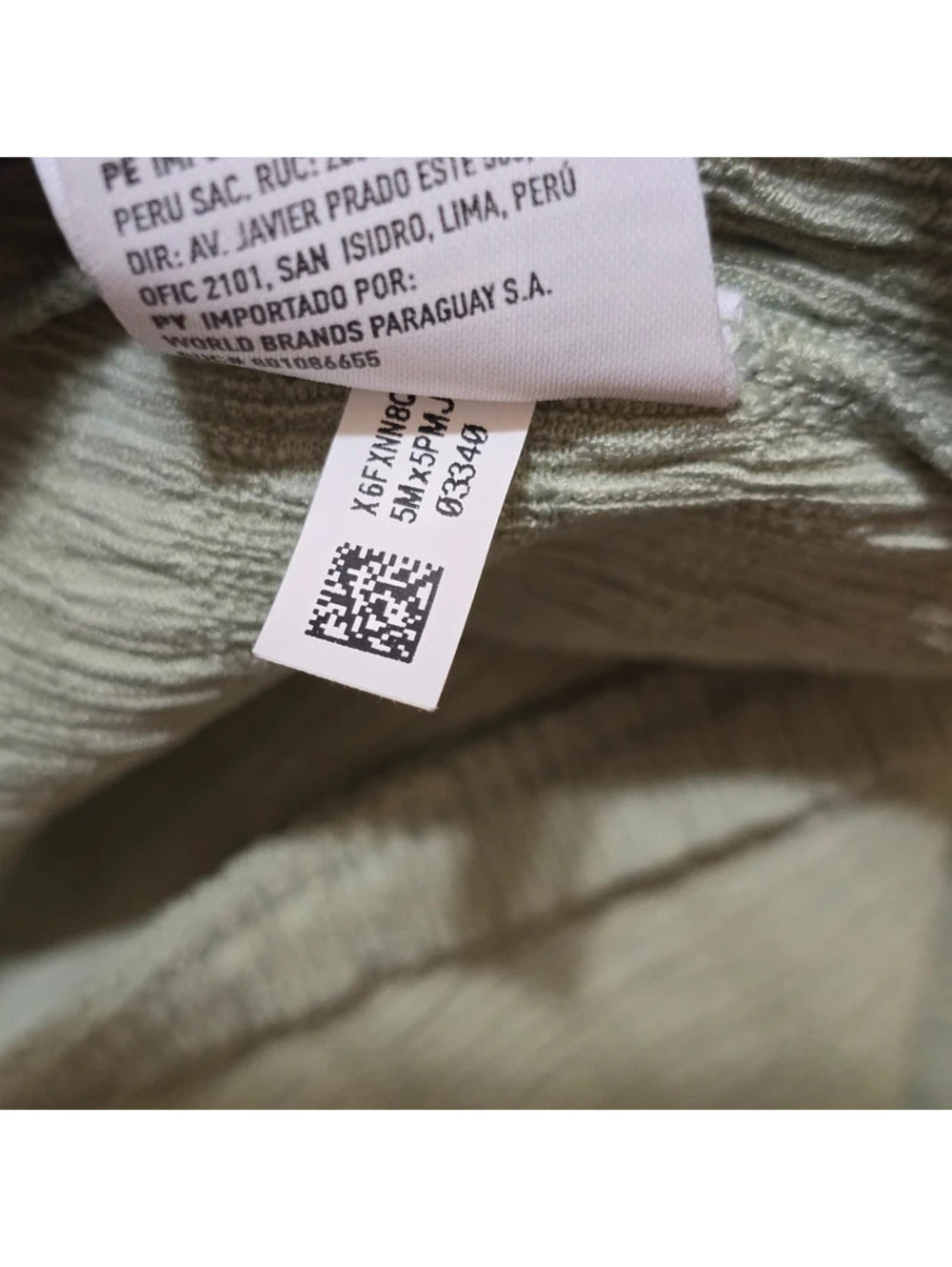 American Eagle One Shoulder Crop Top Medium M Sage Green Crinkle Textured Tank - Picture 4 of 5